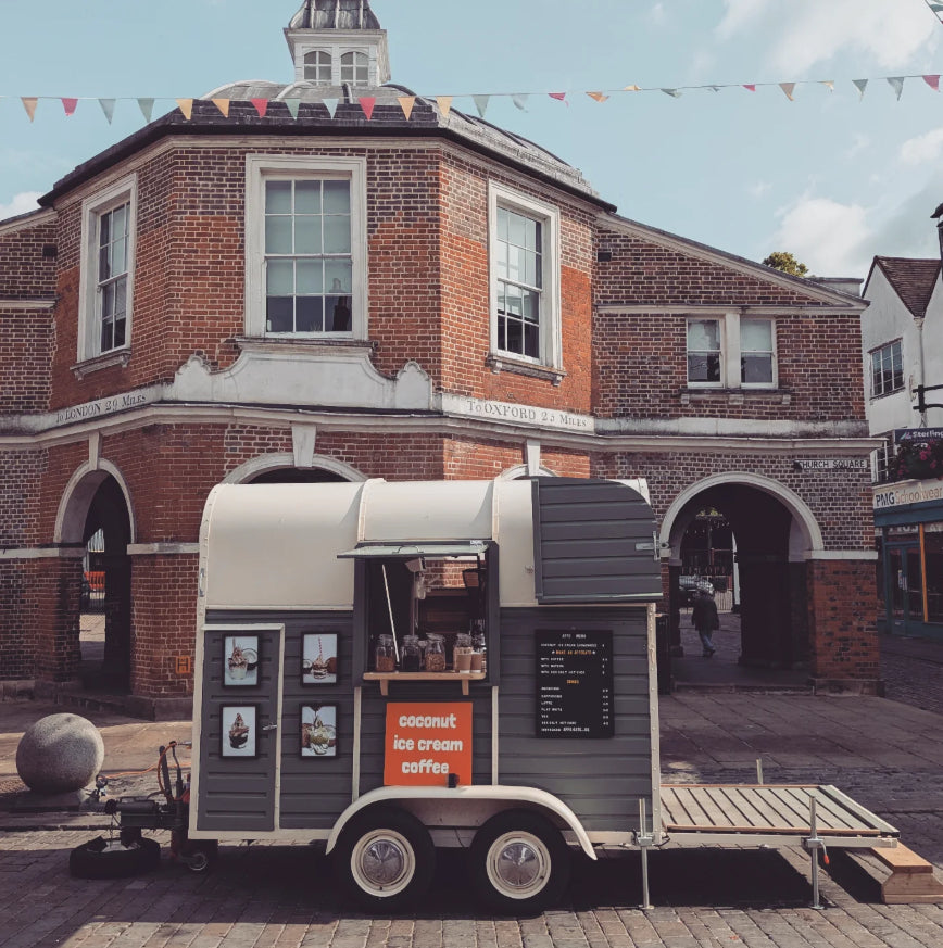 The original affo trailer at a market